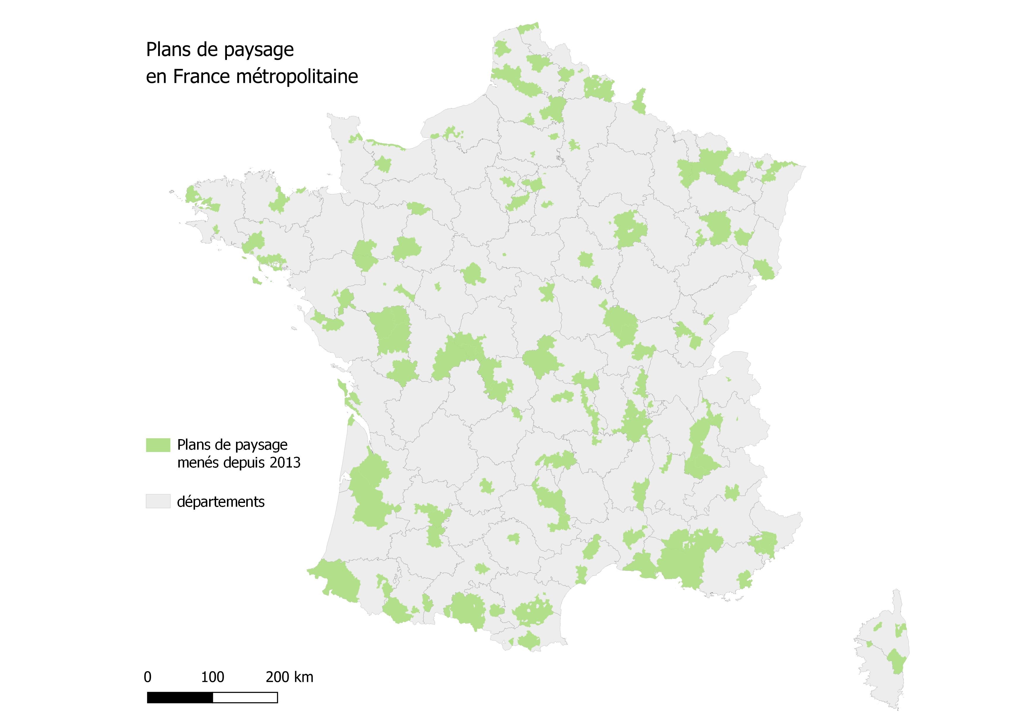 Carte des Plans de Paysage depuis 2013