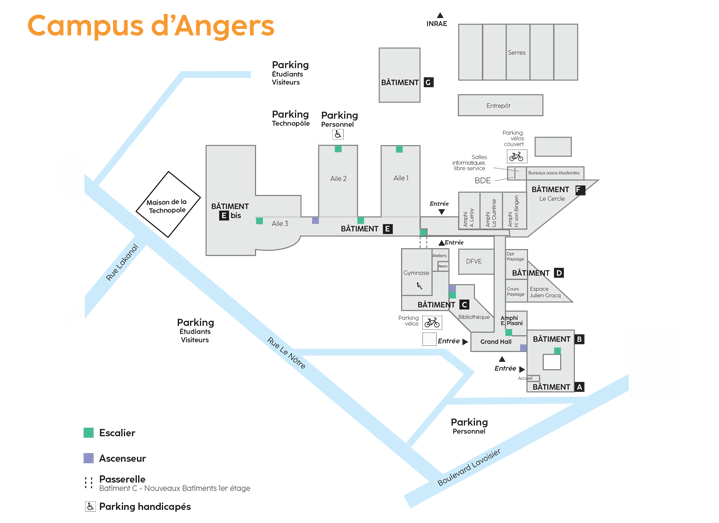 Plan du campus d'Angers