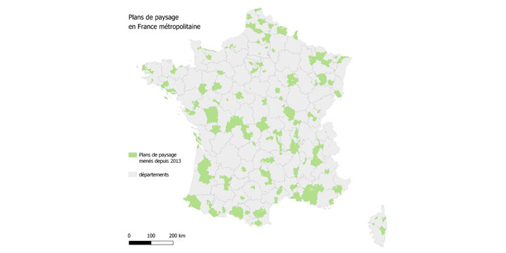 Carte plans de paysage en France métropolitaine
