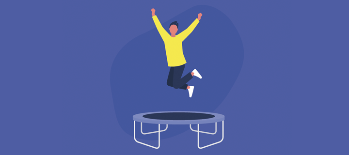 Rebondir sur un trampoline