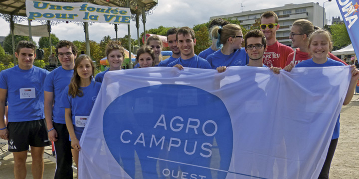 Etudiants sur le départ d'une course à pied