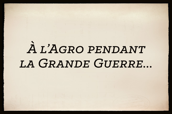 1914-1918 : à l'Agro pendant la grande guerre